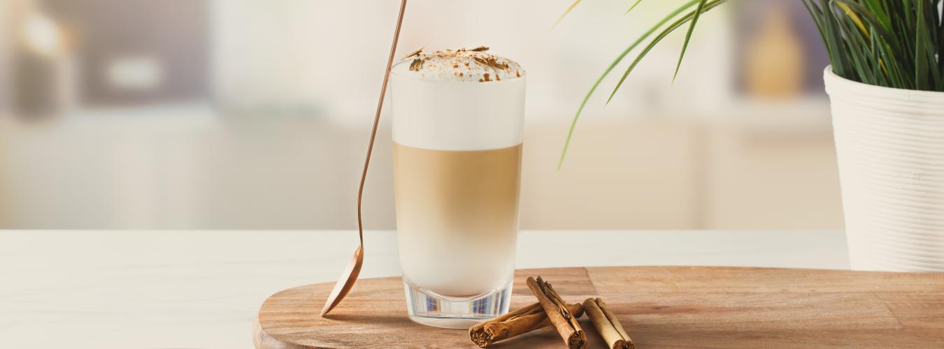 Foto van een glas Latte Macchiato